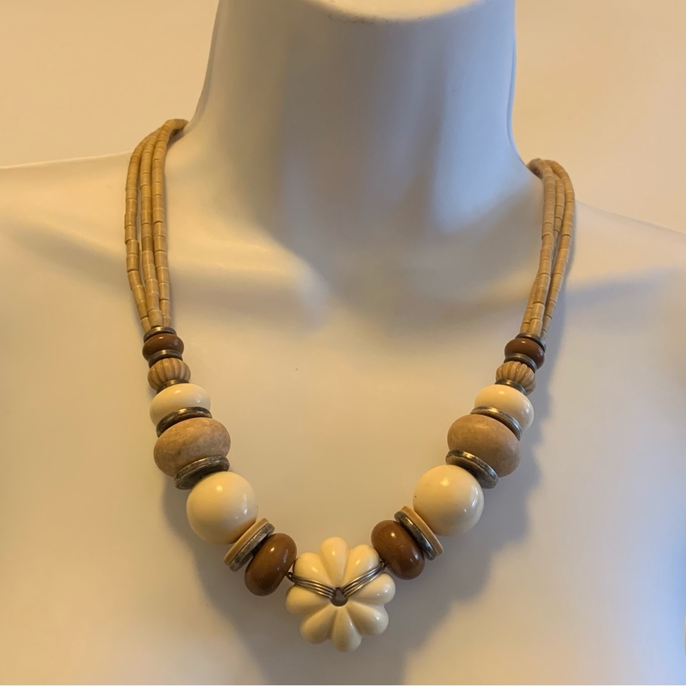 Vintage Mod Retro BOHO Multi Strand Bead Necklace